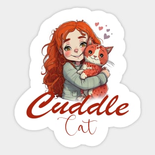 Cuddle Cat Sticker